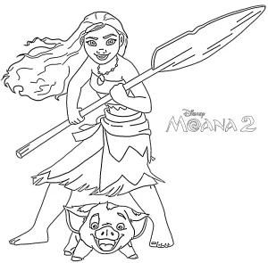 coloriage Moana 2 pour enfant de 7 ans