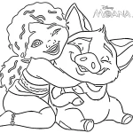 coloriage Moana 2 pour enfants a imprimer