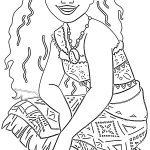 coloriage Moana 2 pour primaire