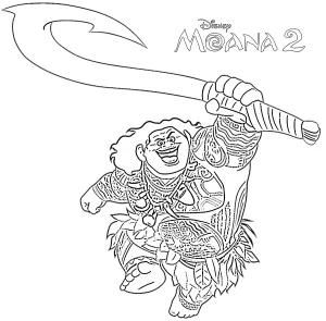 coloriage Moana 2 a dessiner en ligne