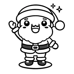 coloriage Noel Kawaii pour enfant a imprimer gratuit