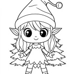 coloriage Noel Kawaii gratuit pour enfants