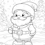 coloriage Noel Kawaii à imprimer pour enfant de 3 ans