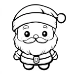coloriage Noel Kawaii pour enfant de 6 ans