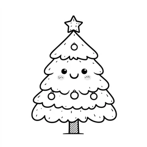 coloriage Noel Kawaii pour enfants