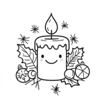 coloriage Noel Kawaii et découpage à imprimer