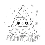 coloriage Noel Kawaii a telecharger