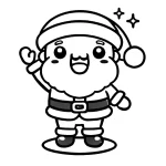 coloriage Noel Kawaii pour enfant de 5 ans