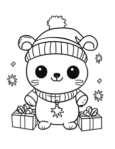 coloriage Noel Kawaii a telecharger