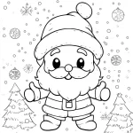 coloriage Noel Kawaii à imprimer