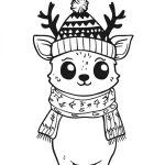 coloriage Noel Kawaii à imprimer pour enfant de 12 ans