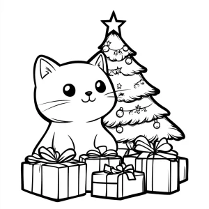 coloriage Noel Kawaii et decoupage a imprimer gratuit