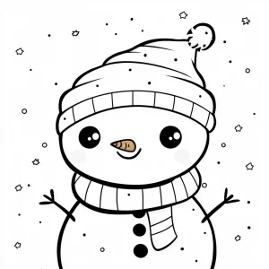 coloriage Noel Kawaii pour enfant à imprimer