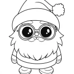 coloriage Noel Kawaii a imprimer pour enfant de 4 ans