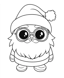 coloriage Noel Kawaii a imprimer pour enfant de 4 ans