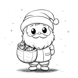 coloriage Noel Kawaii pour enfant de 8 ans