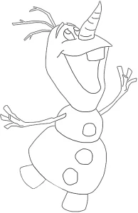 coloriage Olaf à imprimer pour enfant de 8 ans
