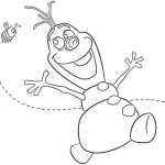 coloriage Olaf à imprimer pour enfant de 3 ans