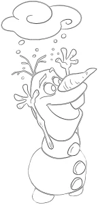 coloriage Olaf et decoupage
