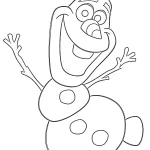 coloriage Olaf à imprimer pour enfant de 4 ans
