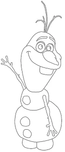 coloriage Olaf à imprimer kawaii