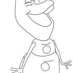 coloriage Olaf à imprimer kawaii