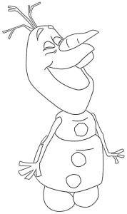 coloriage Olaf à imprimer kawaii