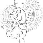 coloriage Olaf à imprimer pour enfant de 4 ans
