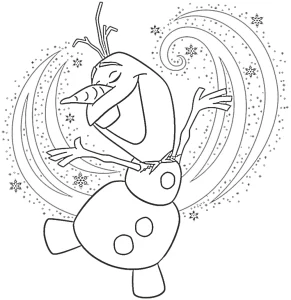 coloriage Olaf à imprimer pour enfant de 4 ans