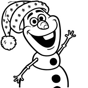 coloriage Olaf à imprimer kawaii
