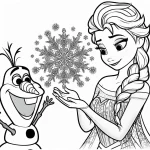 coloriage Olaf à imprimer pour enfant de 6 ans