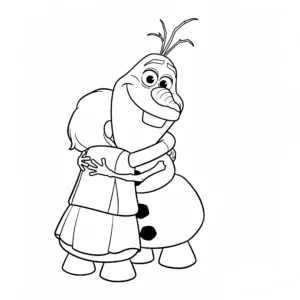 coloriage Olaf faisant un câlin chaud en ligne