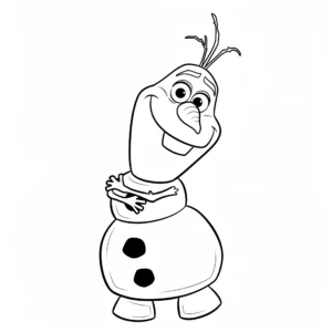 coloriage Olaf faisant un câlin chaud pour enfants a imprimer gratuit