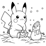 coloriage Pikachu Noel à imprimer pdf gratuit