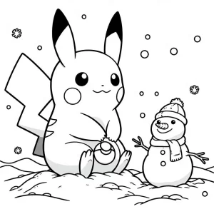 coloriage Pikachu Noel à imprimer pdf gratuit