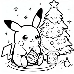 coloriage Pikachu Noel en ligne
