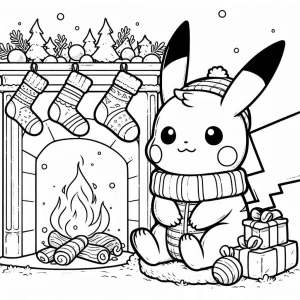 coloriage Pikachu Noel en ligne
