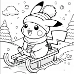 coloriage Pikachu Noel à imprimer pour enfant de 7 ans