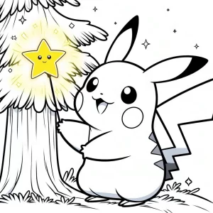 coloriage Pikachu Noel pour enfant a imprimer gratuit