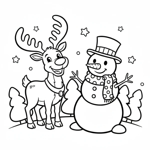 Tranh tô màu Renne de Noël