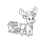 coloriage Renne de Noël pour primaire