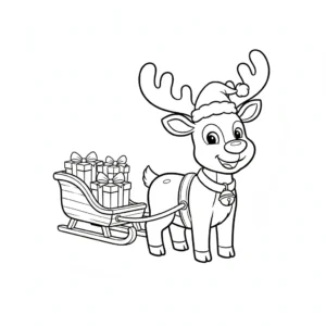 coloriage Renne de Noël pour primaire