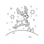 coloriage Renne de Noël à imprimer pour enfant de 12 ans