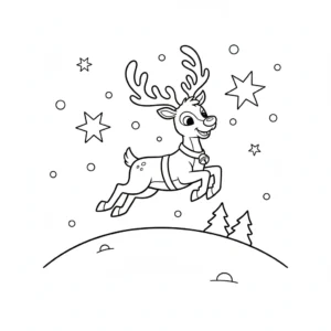 coloriage Renne de Noël à imprimer pour enfant de 12 ans