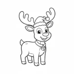 coloriage Renne de Noël de pour enfants