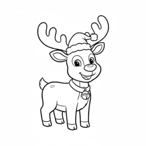 coloriage Renne de Noël de pour enfants