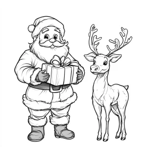 coloriage Renne de Noël à imprimer gratuitement pdf