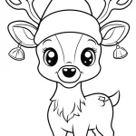 coloriage Renne de Noël et apprentissage