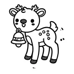 coloriage Renne de Noël à imprimer gratuit