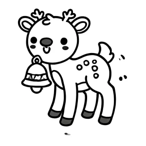 coloriage Renne de Noël à imprimer gratuit